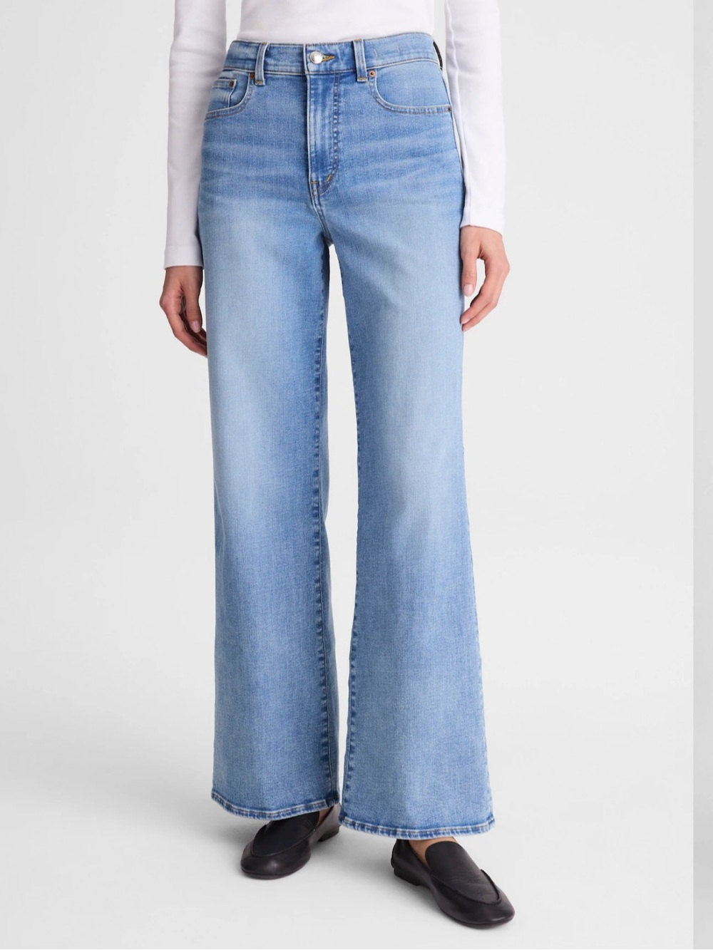Madewell The Wide-Leg Jean in Super Stretch Denim NWOT Size 28 - Picture 2 of 13